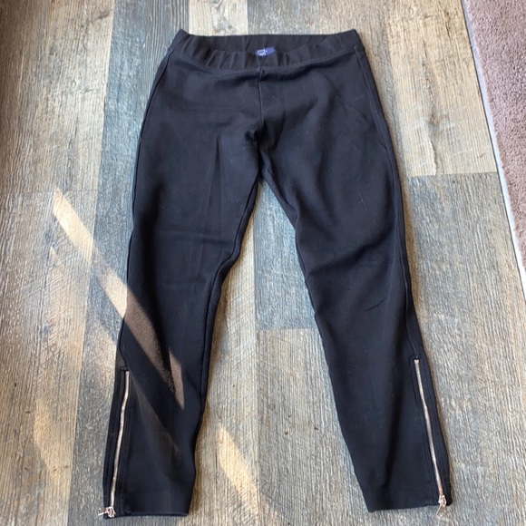 GAP Black Ponte Knit Ankle Zip Leggings - Picture 1 of 6